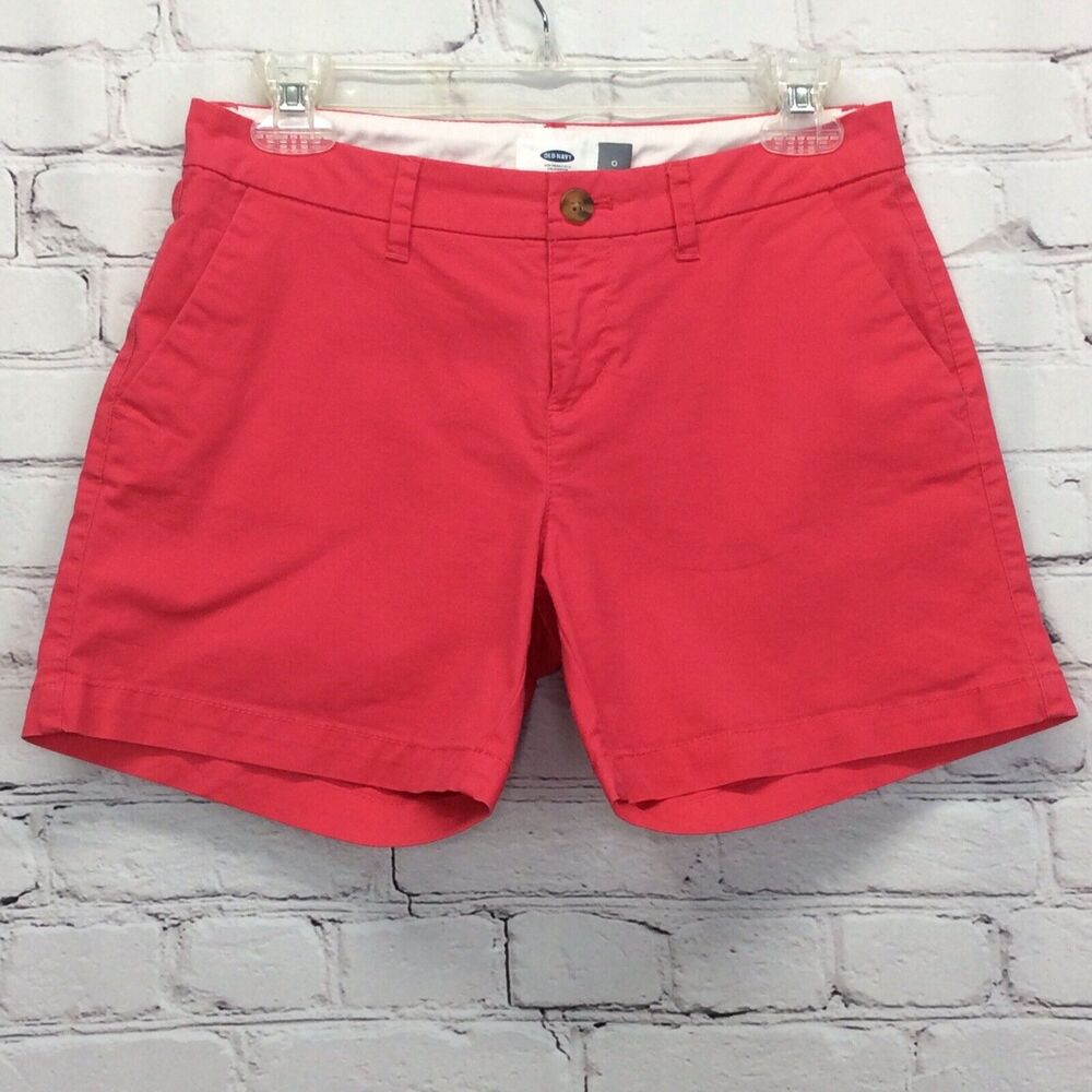 Old Navy Shorts Womens Size 0 Pink Festival Beachy Travel Cruise Stretch Pockets